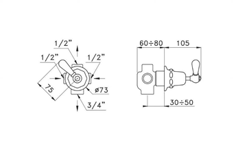 ITALICA 0-150 - Diverter for shower for bathtub by RUBINETTERIE STELLA - view 3